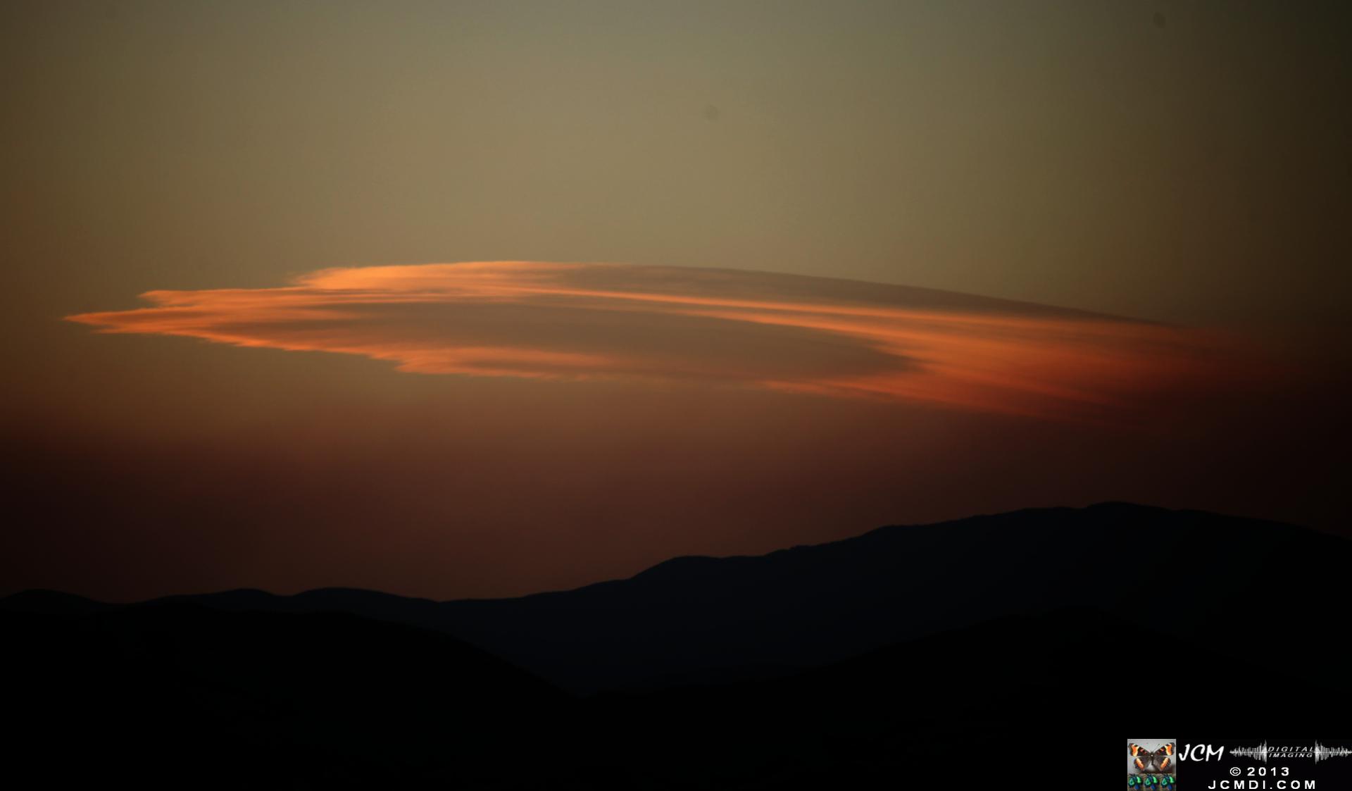 Powerhouse Fire Lenticular cloud forming downwind 5-30-2013